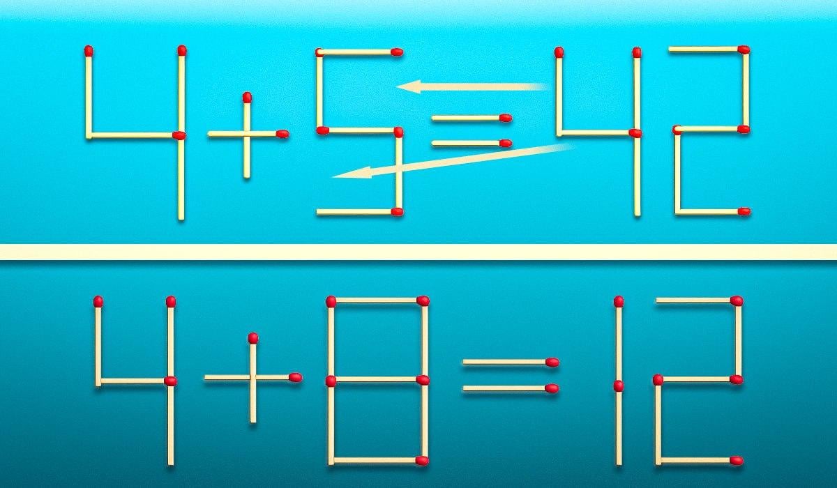 Trascina 2 fiammiferi e l'uglianza diventa corretta: un rapido test del QI