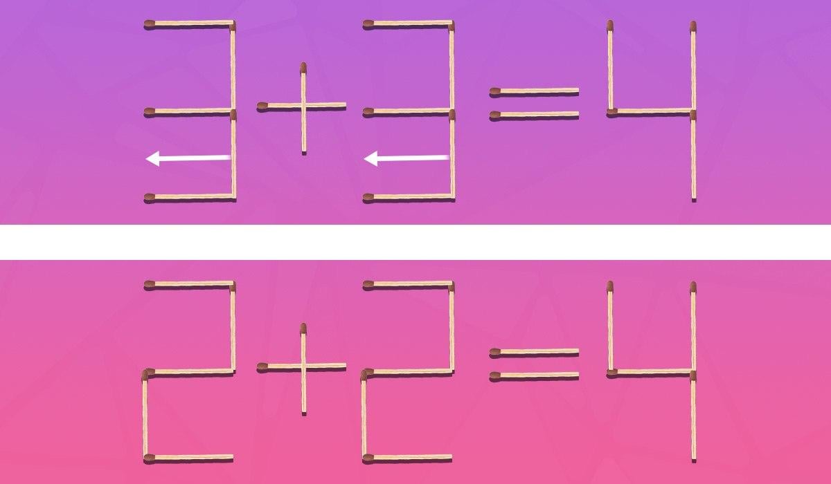 Qi due fiammiferi devono essere spostati per correggere un errore: un rapido test di intelligenza