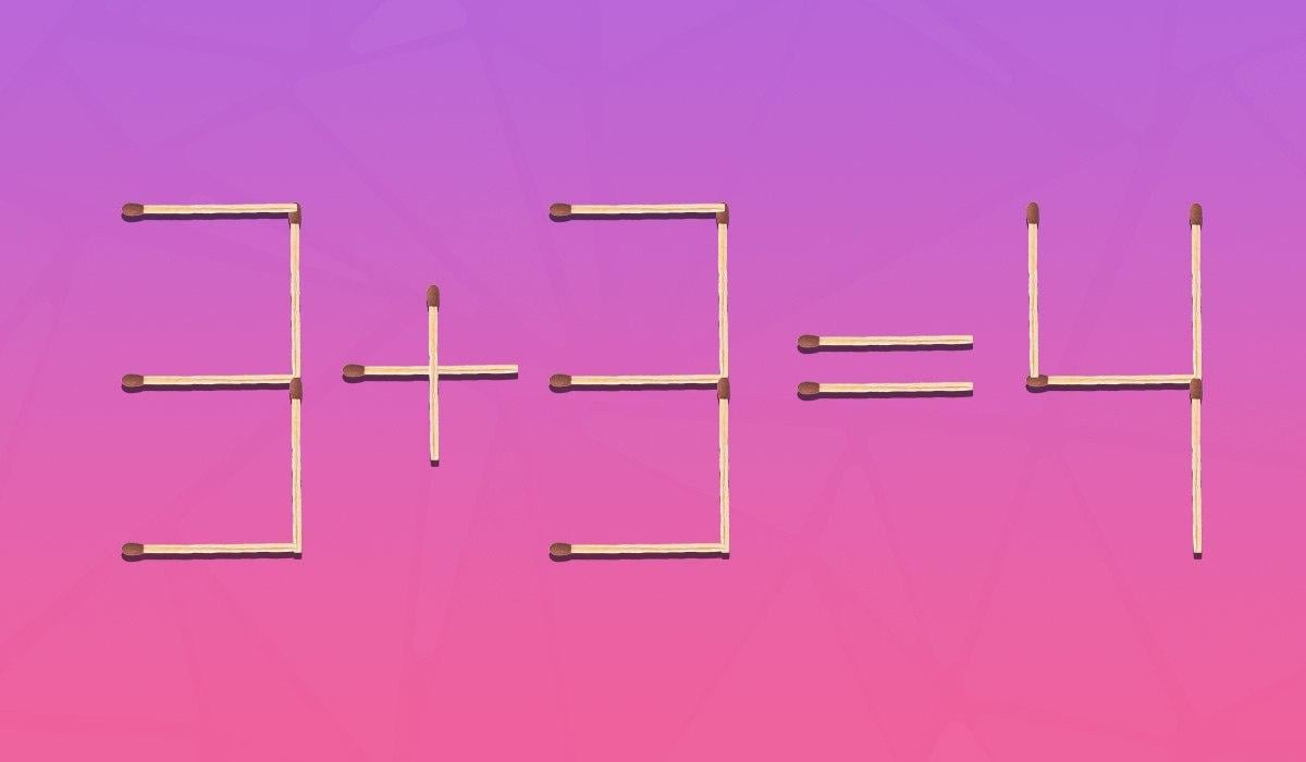 Qi due fiammiferi devono essere spostati per correggere un errore: un rapido test di intelligenza